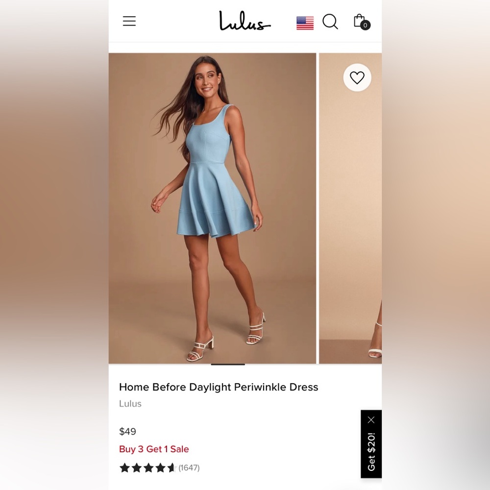 Lulus “Home Before Daylight Periwinkle Dress” - XS